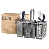 SQOON Spülmaschinenkorb, universaler Besteckkorb,Klappbarer Gitterdeckel, 8...