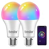 EXTRASTAR Smart Glühbirne E27, Alexa LED WiFi Lampe 2700K-6500K, 10W 1000LM...