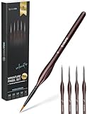CreaTek - 5 extra feine Pinsel Acryl für höchste Präzision & Details |...