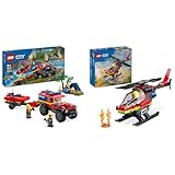 LEGO City Feuerwehrgeländewagen mit Rettungsboot, Offroad-Auto-Spielzeug & City...