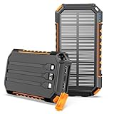 Solar Powerbank 27000mAh Riapow Tragbare Solar Ladegerät mit 3 Integrierten...