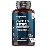 Omega 3 Öl Kapseln - 400 Weichkapseln - 1+ Jahr Vorrat - 1000mg Fischöl pro...