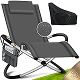 KESSER® Relaxliege Liegestuhl Inkl. Tasche + Abdeckung Gartenliege Sonnenliege...
