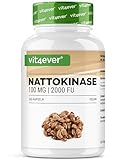 Nattokinase - 365 Kapseln mit je 100 mg (20.000 FU/g) - 12 Monatsvorrat - Vegan...