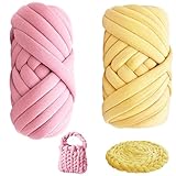 2 Stk Armstricken Wolle 500g/25m Chunky Wolle zum Handstricken 2 Farben XXL...