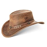 Black Forest Fox Buffalo Bill Herren Damen Western Cowboy Leder Hut Fuchs Braun...