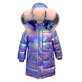 linboo Unisex Kinder Winterjacke Mädchen Winterparka Jungen mit Fellkapuze...