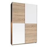 Stella Trading ALADIN Schwebetürenschrank, Eiche Sonoma Optik / Weiß -...