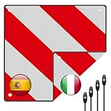 WDKXCN Warntafel, 2 in1 Warntafel Italien Spanien mit 4 Spannseile, 50 x 50 cm...