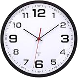 Warminn Funk Wanduhr Ohne TickgeräUsche Lautlos 30cm Quarz Batterie Betriebene...