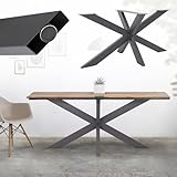ML-Design Tischgestell Spider 78x71x120 cm, Anthrazit, Kreuzgestell Kreuz...
