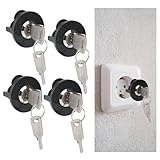 JIZZU Steckdosenschloss, 4er-Pack Elektrische Sicherheitssteckdose, Verhindert...