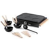 DOMO DO8716W Gourmet-Set - Holzdesign - 2-in-1-6 P - 1000 W