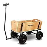 FROSAL Bollerwagen Holz Erik Extra Handwagen Holzbollerwagen Transportwagen...