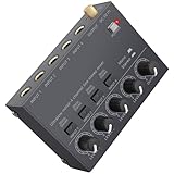 LiNKFOR 4 Kanal Mini Stereo Audio Mixer Ultrakompakter Audiomixer Unabhängige...