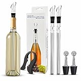 NefLaca 7-in-1 Premium Weinkühlstab Weinkühler Stab aus Edelstahl inkl. 2...