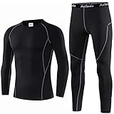 Acfoda Skiunterwäsche Herren Set Thermo Unterwäsche Männer Winter Motorrad...
