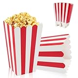 Popcorn Boxen, 30 Stück Popcorn Tüten Klein, Popcorntüten Rot/Weiß Gestreift...