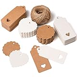 Geschenkanhänger Kraftpapier 200 Stk kraftpapier Etiketten Anhänger Tags mit...