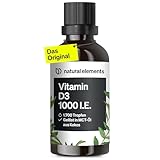 natural elements Vitamin D3 Tropfen – 1000 I.E. pro Tagesdosis (1 Tropfen) –...