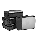 Amazon Basics - Packwürfel Set für Koffer, Reise Organizer, Reißverschluss, 4...