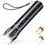 Blukar LED Taschenlampe 2 Farbtemperatur, 2000L Superhell Zoombar Taschenlampen...