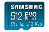 Samsung EVO Select (2021) microSD-Karte + SD-Adapter, 512 GB, Speicherkarte für...