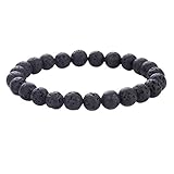 UEB Vintage Naturstein Armband Lavastein Armband Lava Elastisches Armband Für...