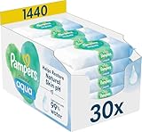 Pampers Harmonie Aqua Baby Feuchttücher Box, 1440 Tücher (15 x 96), sanfter...