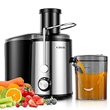 GDOR Entsafter Gemüse und Obst 800W Entsafter aus Edelstahl 76mm Großem Mund...
