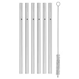 WMF Baric Metall Strohhalm-Set 7-teilig, 6 Trinkhalme gerade mit...