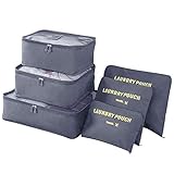 Vicloon Gepäck Organizer, 6-in-1-Set Koffer Organizer Umfassen 3 * Packwürfel...