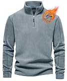 Livonmone Herren Fleece Pullover Warmes Microfleece Sweatshirt Half Zip...