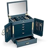 Vlando Schmuckkasten Groß, Vintage Schmuckkästchen 6 Ebenen, Schmuck...