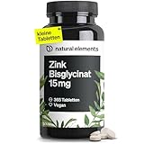 Zink 15mg – 365 Tabletten – gut verträgliches Zinkbisglycinat (Zink-Chelat)...