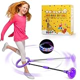 chimoo Kinder Blinkender Springring Fußkreisel,Faltbarer Ankle Skip Ball Sport...