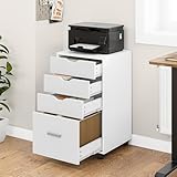 YITAHOME Mobiler Aktenschrank mit Rädern, Rollcontainer mit 4 Schubladen,...