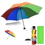 Willingood Kinder Regenschirm, Regenbogen Kinderschirm, Reflektierenden Streifen...