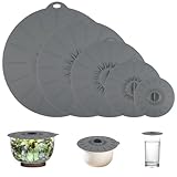 5PCS Silikon Deckel Wiederverwendbar BPA Frei Frischhaltedeckel 5 Größe...