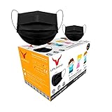 50 Mund und Nasenschutz Kinder Maske Schwarz | Masken Mundschutz - Normen...