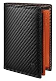 TEEHON Herren Geldbörse aus Karbonfaser-Leder mit RFID-Blocker, 13...
