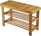 Hossejoy Bambus Schuhschrank Sitzbank Schuhregal Schuhbank Badregal Bambusregal...