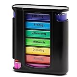 Foubiss Tablettenbox - BPA Frei - Medikamentenbox mit 7 Tage 4 Fächer -...