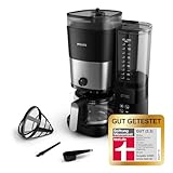 PHILIPS All-in-1 Filterkaffeemaschine - integriertes Kegelmahlwerk für frisch...