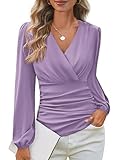 Grace Karin 2024 Damen-Oberteil, elegant, Wickelbluse, V-Ausschnitt,...