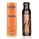 PRURA Wasserflasche aus Kupfer, Federdruck, auslaufsicher, ayurvedisches...