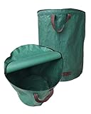 Gartenabfallsack 120Lx2 mit Deckel,Gartensack Laubsack, Gartensäcke Grünabfall...