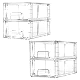 Vtopmart 4 Stücke Stapelbare Aufbewahrungsschubladen, durchsichtige...