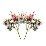 21 Köpfe Künstliche Seide Rose Blumen, 2 Bündel Künstliche Blumen...