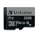 Verbatim Pro U3 Micro SDHC Speicherkarte mit Adapter, 32 GB, Datenspeicher für...